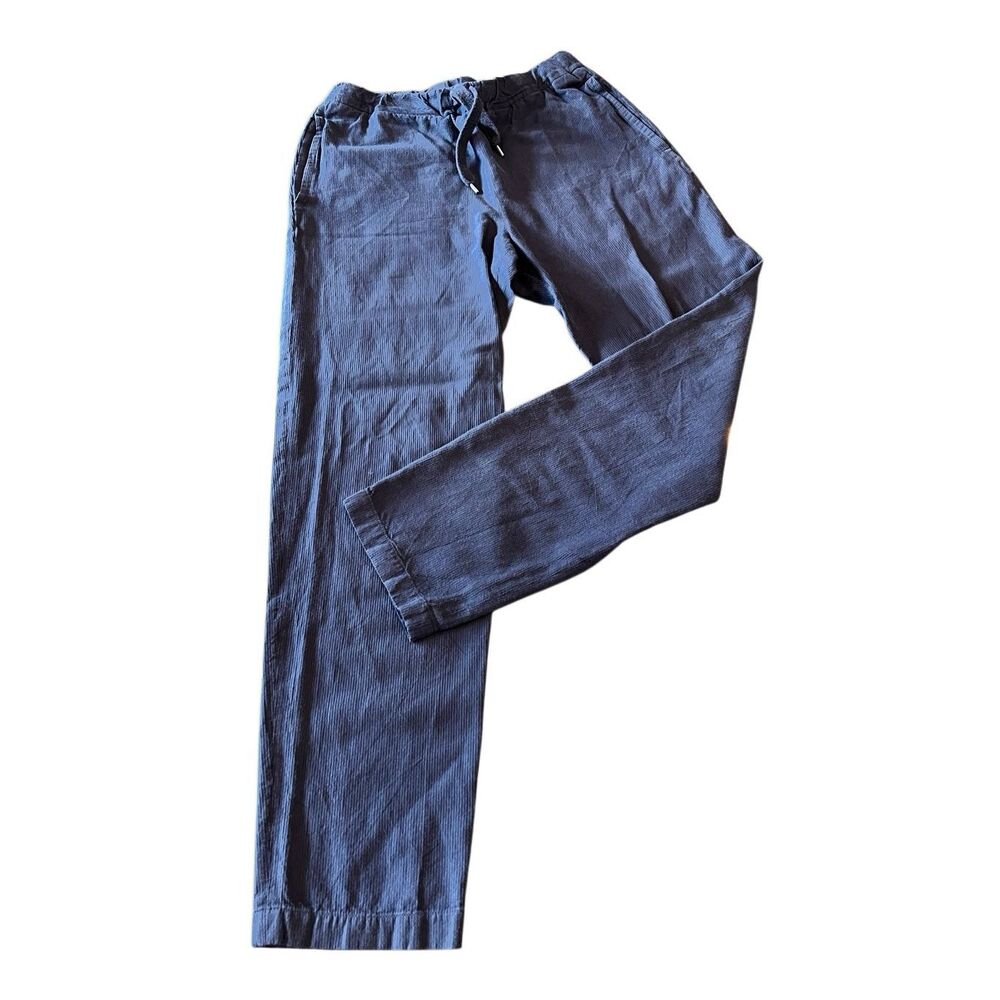 A.P.C. Rue Madame Paris Men's Pinstripe Drawstring Pull On Pants Navy Size 46